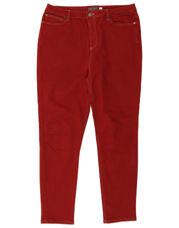 MINT VELVET Damen Skinny Freizeithose UK 16 Large W34 L27 Rote Baumwolle
