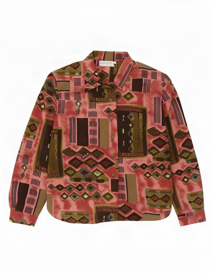 Silhouette Damen-Hemdbluse, Gr. 42, groß, mehrfarbig, geometrisch