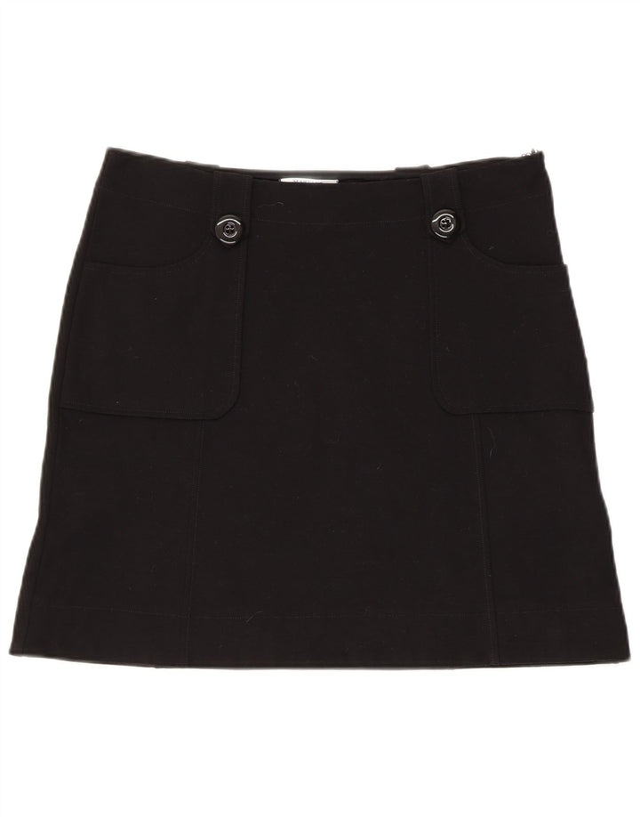 Marella Damen Minirock UK 10 Small W34 Schwarze Viskose