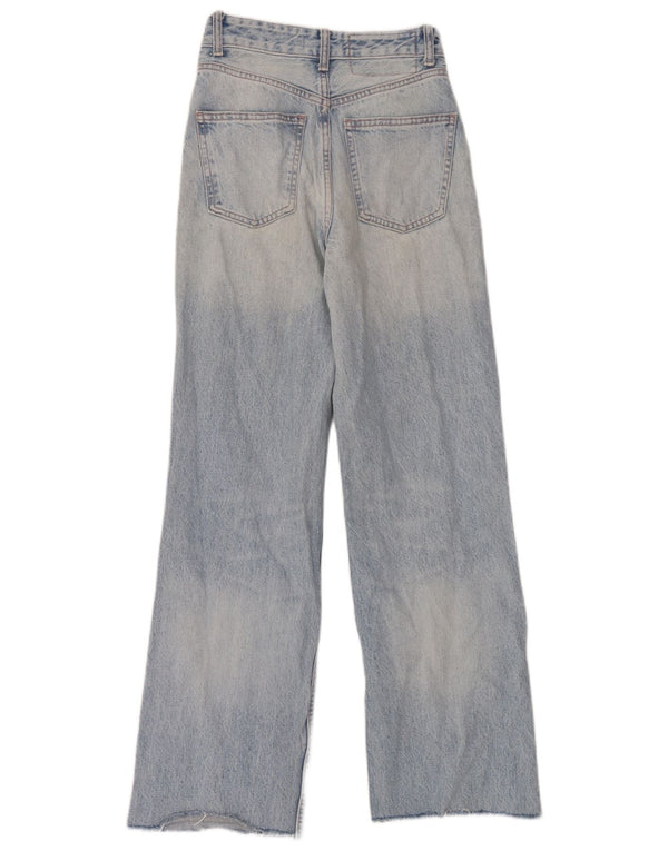 Zara Damen High Rise Wide Leg Jeans EU 34 2XS W24 L30 Blau