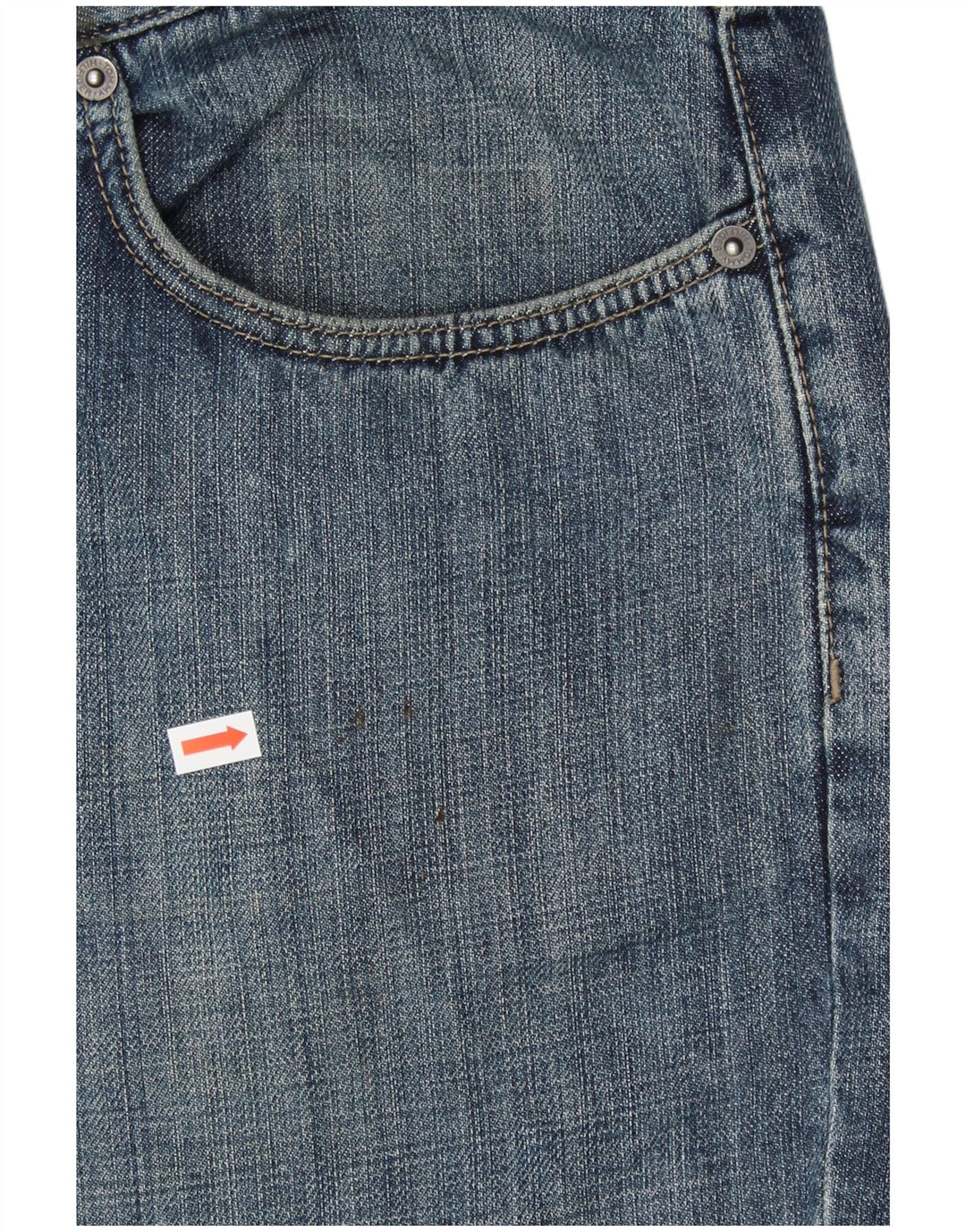 TOMMY HILFIGER Herren Straight Jeans W38 L30 Blaue Baumwolle