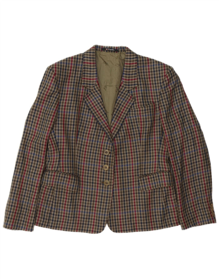 DAKS Damen-Blazerjacke mit 3 Knöpfen, Größe M, mehrfarbig, kariert, UK 14