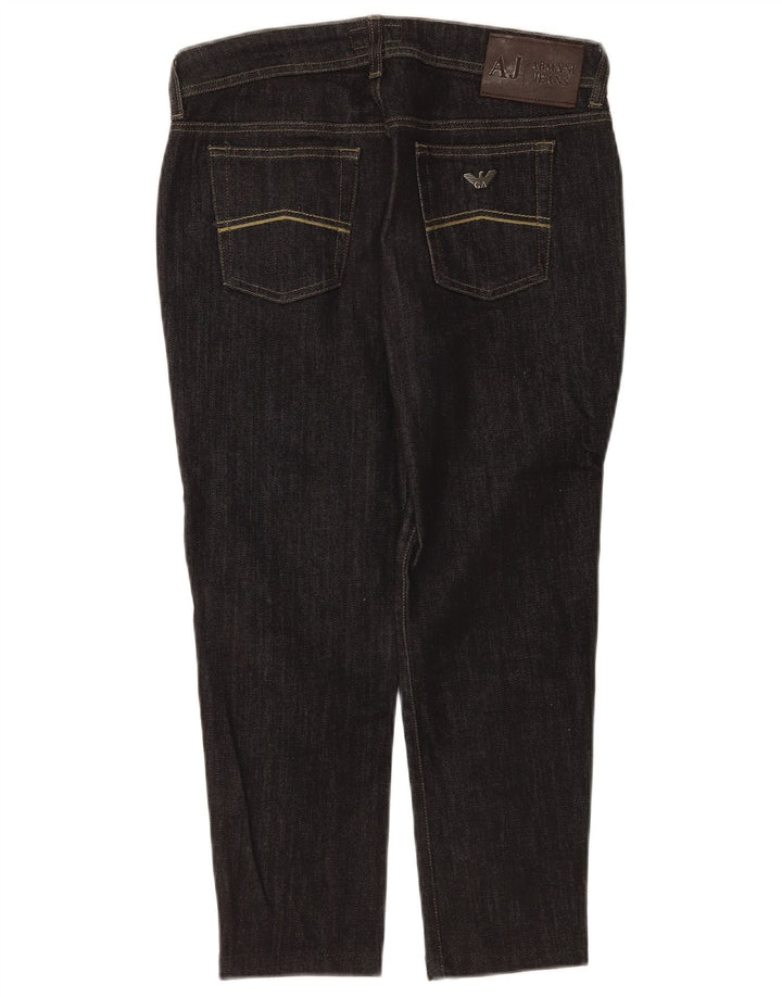 Armani Damen Kurzjeans W29 L23 Schwarze Baumwolle