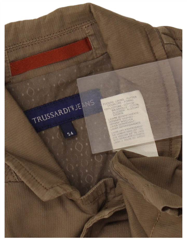 Trussardi Jeans Herren Utility-Jacke IT 54 2XL Beige Baumwolle