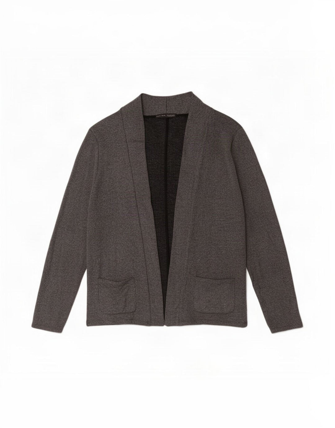 Zara Herren-Strickjacke, offener Pullover, XL, graue Baumwolle