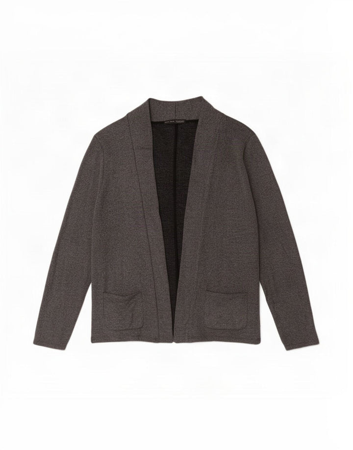 Zara Herren-Strickjacke, offener Pullover, XL, graue Baumwolle
