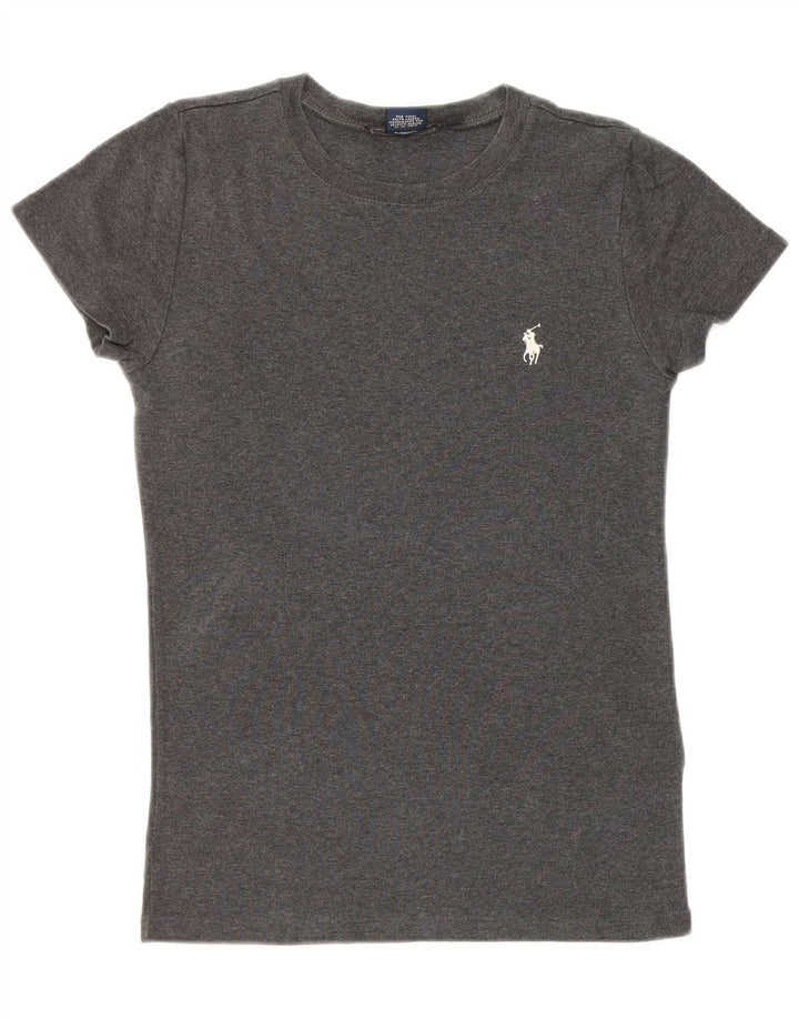 Ralph Lauren Damen T-Shirt Top UK 12 Mittelgraue Baumwolle