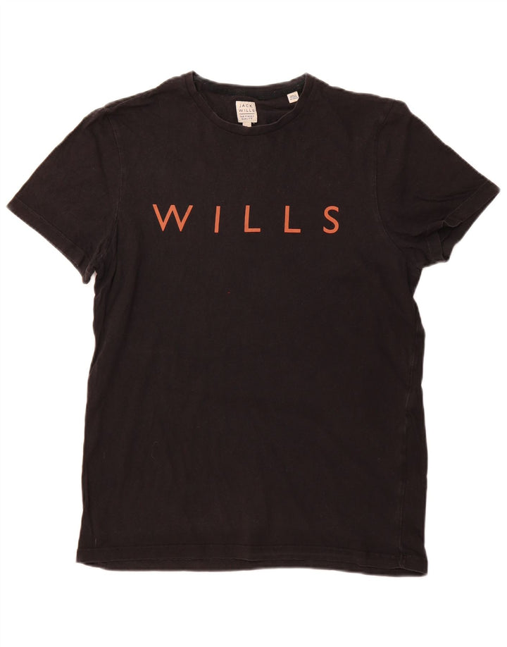 JACK WILLS Herren-T-Shirt mit Grafik, Größe S, Schwarz, Baumwolle