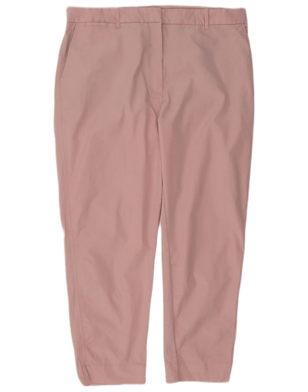 Marks & Spencer Damen Slim Chinohose UK 18 XL W38 L27 Rosa Baumwolle