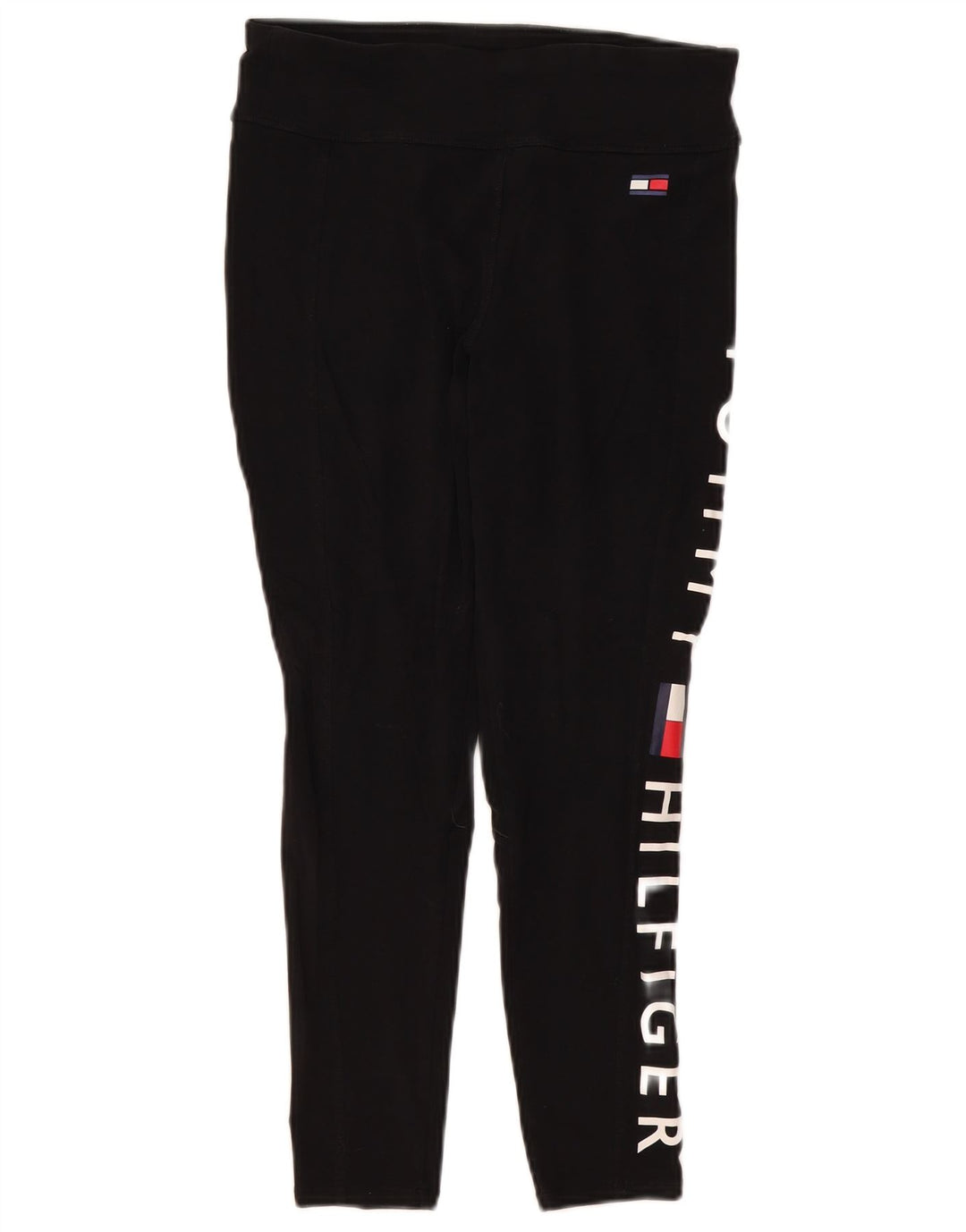 Tommy Hilfiger Womens Graphic Leggings UK 12 Mittelschwarze Baumwolle