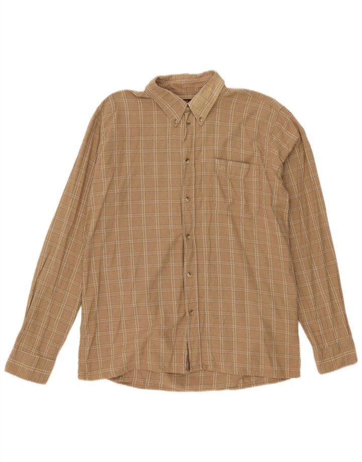 Lee Herren-Flanellhemd, groß, beige, kariert, Baumwolle