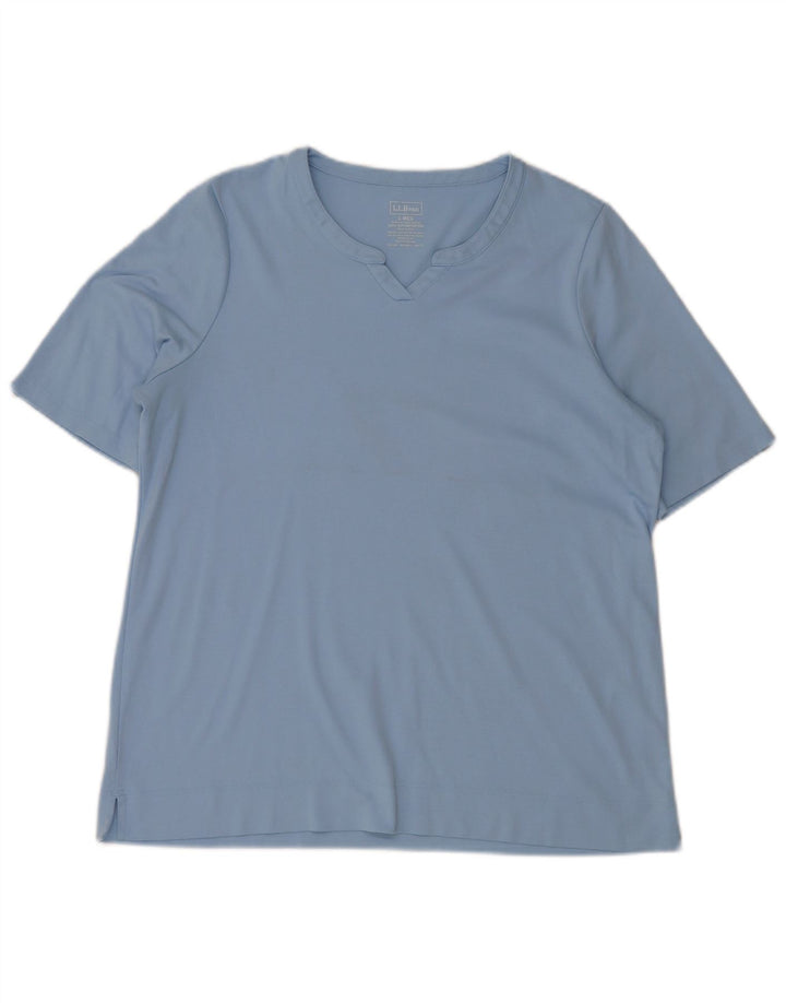 L.L.Bean Damen T-Shirt Top UK 16 Large Blau Baumwolle