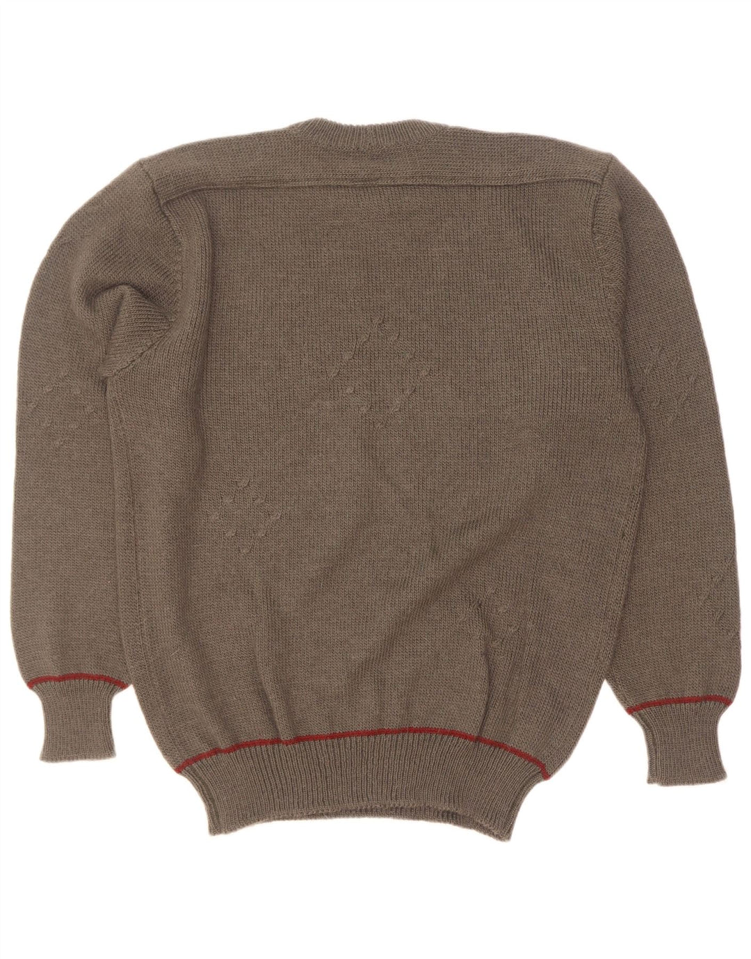 Vintage Herren Pullover mit Rundhalsausschnitt, groß, Khaki, Argyle/Diamant