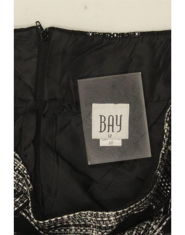 Bay Damen-A-Linien-Rock UK 12 Medium W30 Schwarz kariertes Acryl