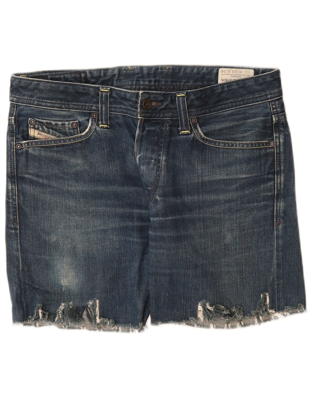 DIESEL Damen Viker Back Distressed Denim Shorts W30 Mittelblaue Baumwolle