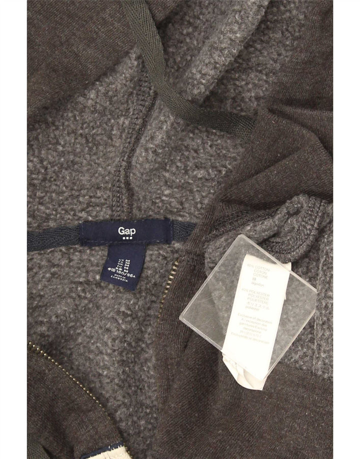 Gap Herren-Kapuzenpullover mit grafischem Reißverschluss, mittelgrau gefleckte Baumwolle