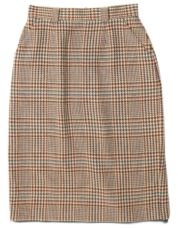 ST MICHAEL Womens Pencil Skirt UK 14 Large W28  Beige Houndstooth