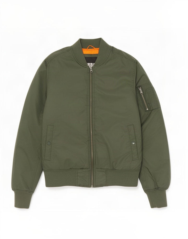 Urban Classics Herren gepolsterte Flugfliegerjacke UK 36 Small Grünes Nylon