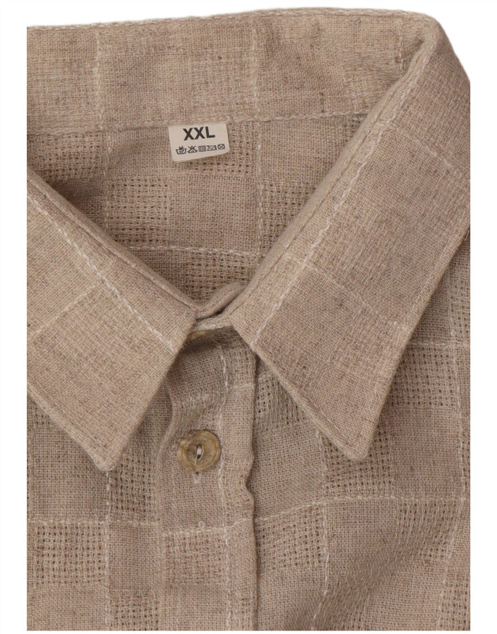 VINTAGE Herrenhemd 2XL Beige kariert