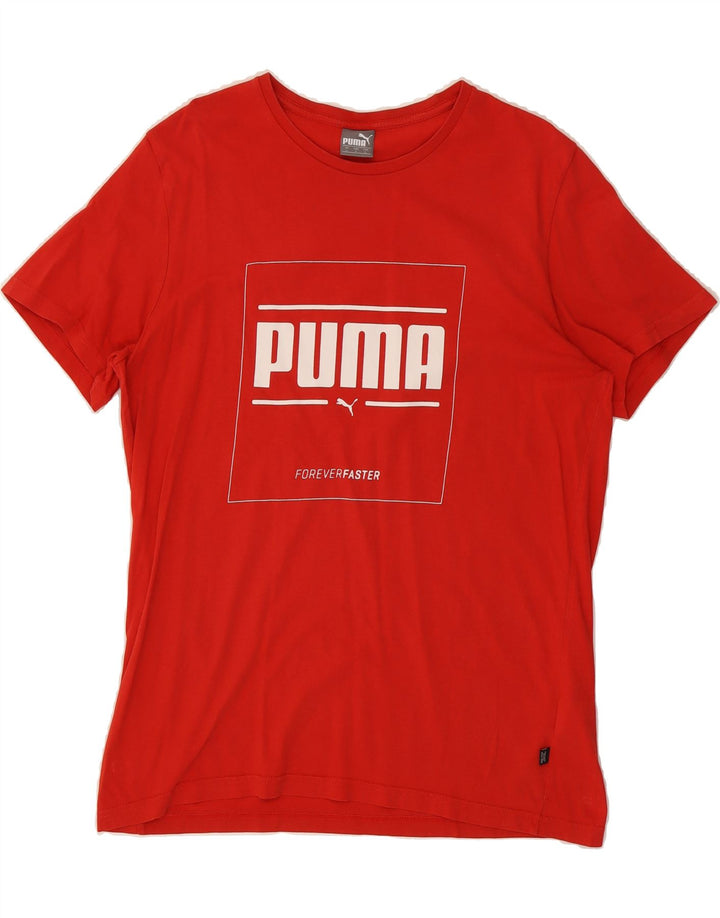 PUMA Mens Graphic T-Shirt Top Large Red Cotton Vintage Puma and Second-Hand Puma from Messina Hembry 