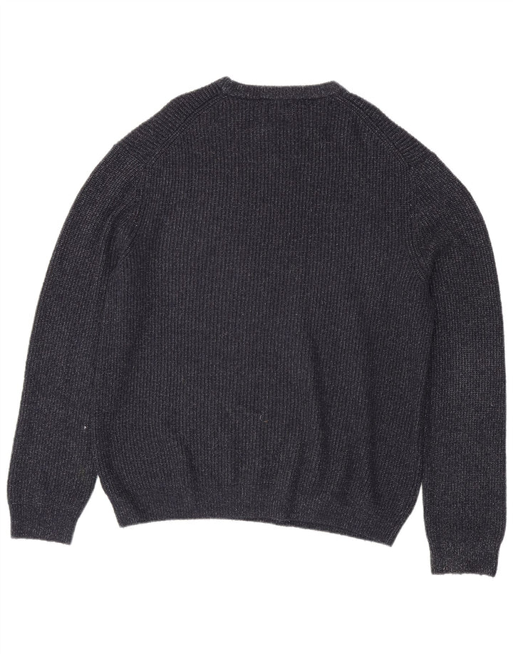 Marks & Spencer Herren-Pullover mit Rundhalsausschnitt, XL, Marineblau meliert