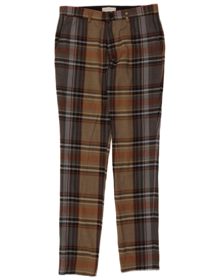 Zara Slim Chino-Hose für Herren, EU 40, M, W31, L33, mehrfarbig, kariert