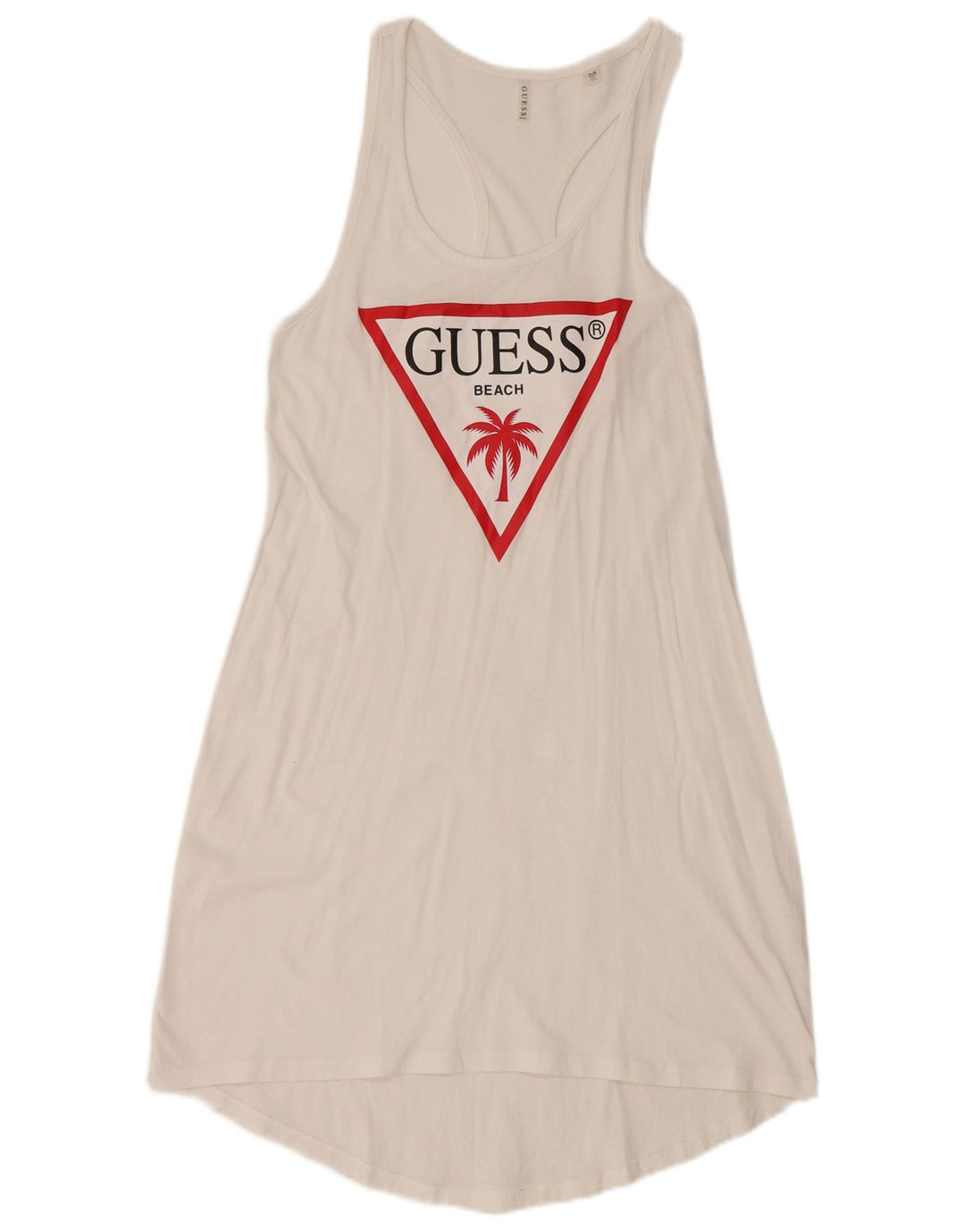 Guess Damen-Sommerkleid mit Grafik, UK 12, Mittelweiß