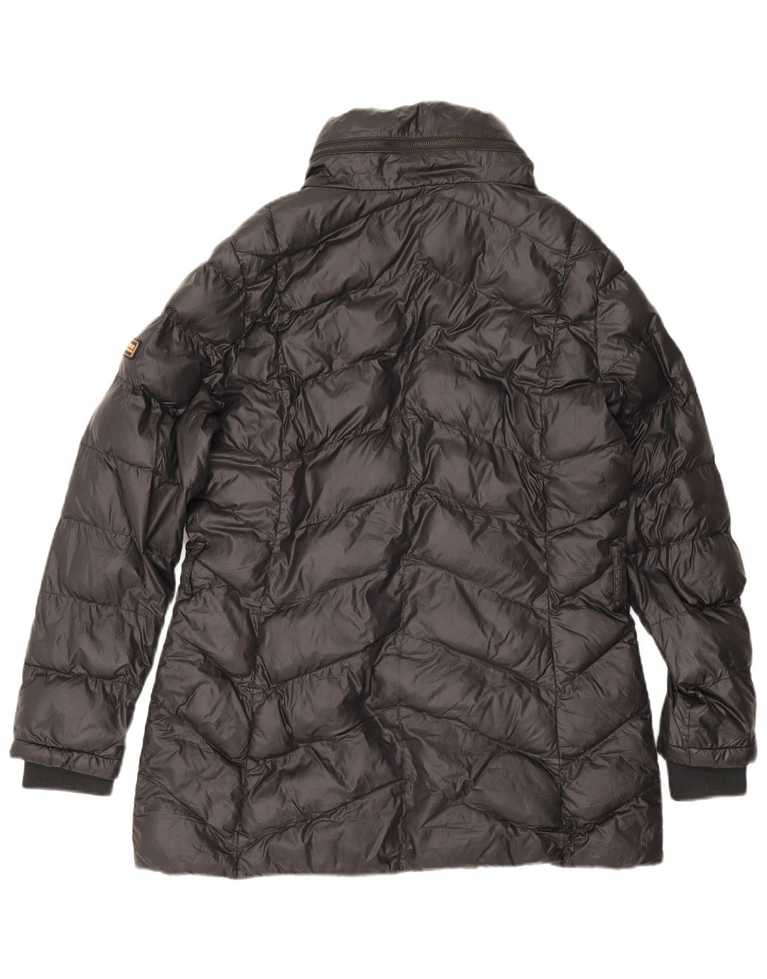 Barbour Wattierte Damenjacke mit Kapuze, UK 16, großes schwarzes Polyamid