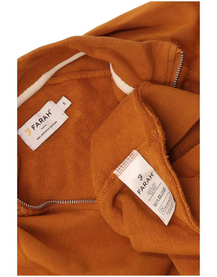 Farah Herren-Sweatshirt mit Reißverschluss am Hals, klein, aus gelber Baumwolle