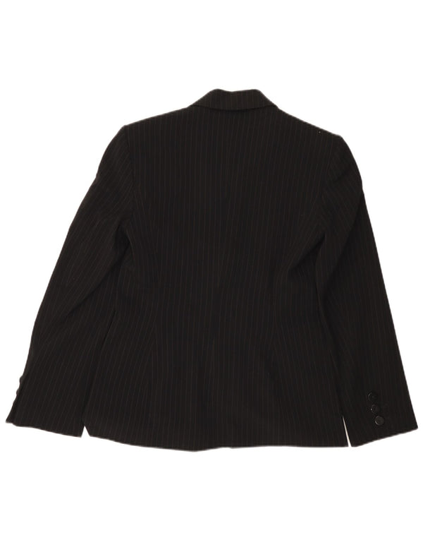 Marks & Spencer Damen-Blazer mit 2 Knöpfen, Gr. 8, Schwarz, Nadelstreifen