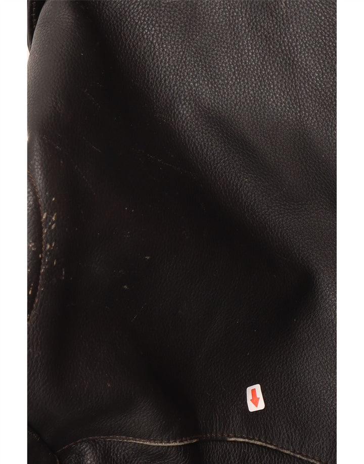Highway 1 Herren-Leder-Bikerjacke, Größe 60 4XL, schwarzes Leder