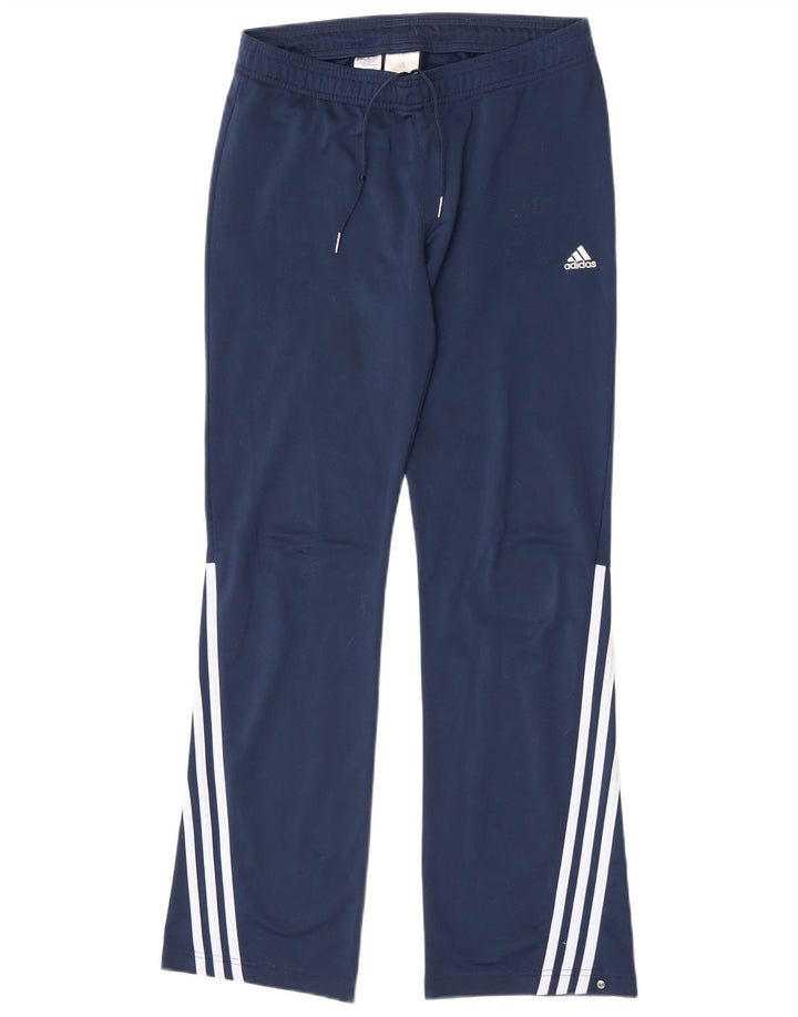 Adidas Damen Trainingshose UK 12 Mittelblaues Polyester