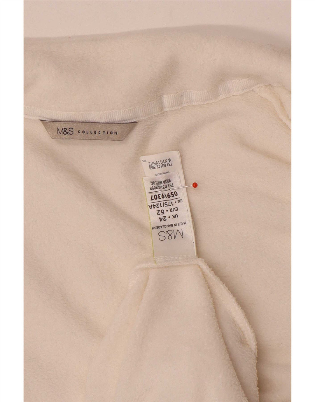 Marks & Spencer Damen Fleecejacke UK 24 4XL Weiß Polyester
