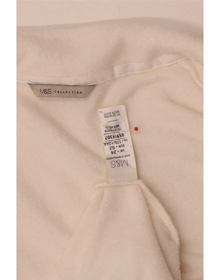 Marks & Spencer Damen Fleecejacke UK 24 4XL Weiß Polyester