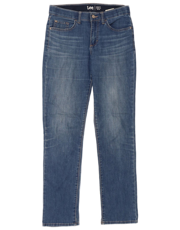 Lee Damen Mid Rise Regular Fit Straight Jeans W29 L33 Blaue Baumwolle