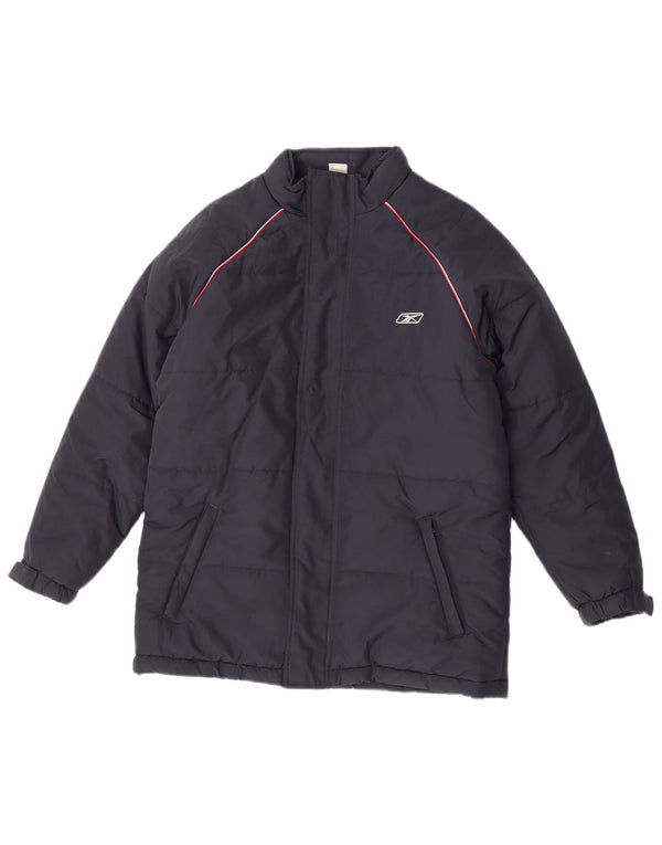 Reebok Boys Graphic Hooded Wattierte Jacke 13–14 Jahre XL Marineblau Polyester