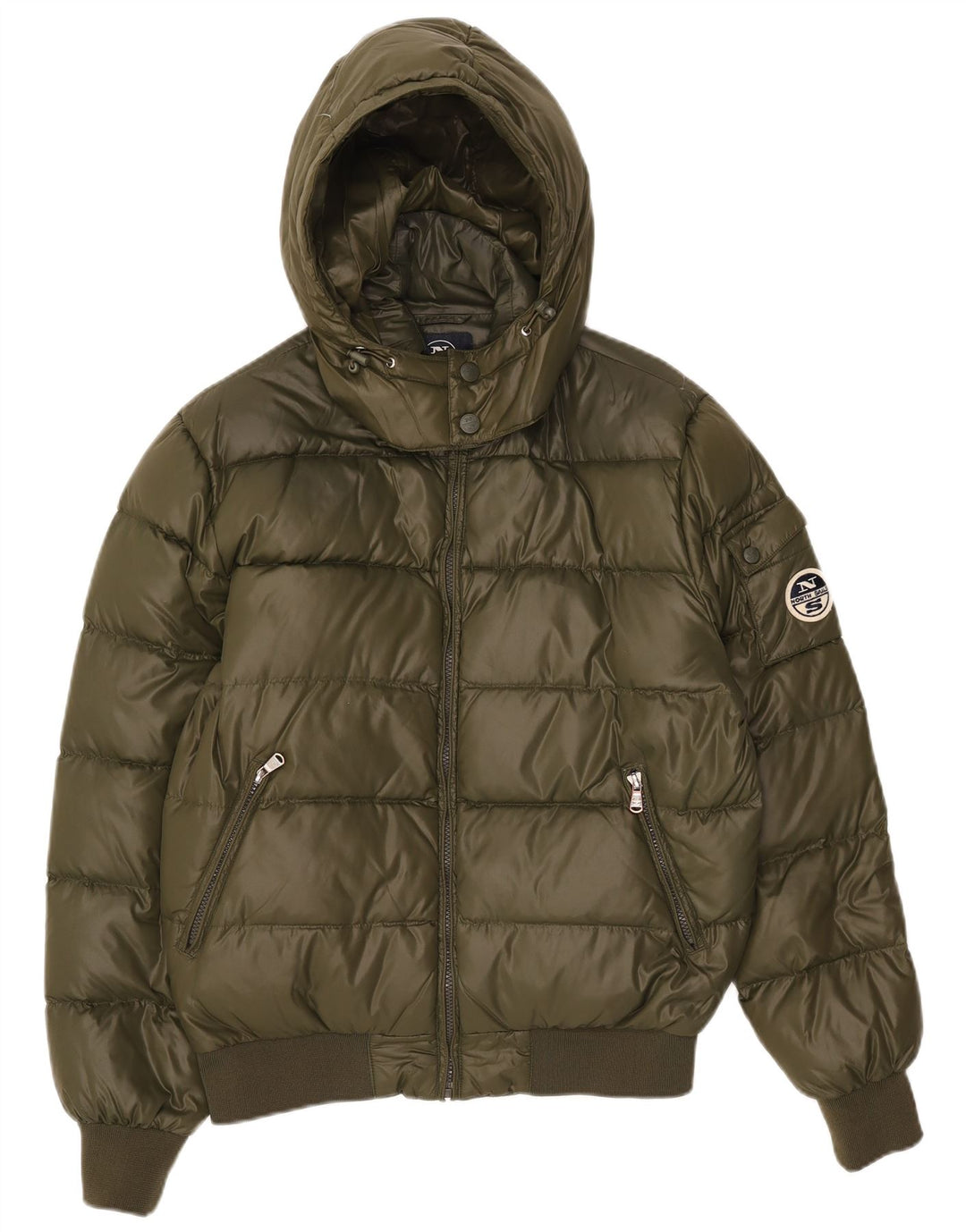North Sails Herren-Jacke mit Kapuze, gepolstert, UK 38, Medium Khaki, Nylon