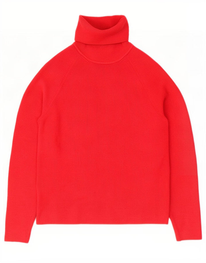 Marks & Spencer Damen-Pullover mit Rollkragen, UK 10, Größe S, rote Viskose