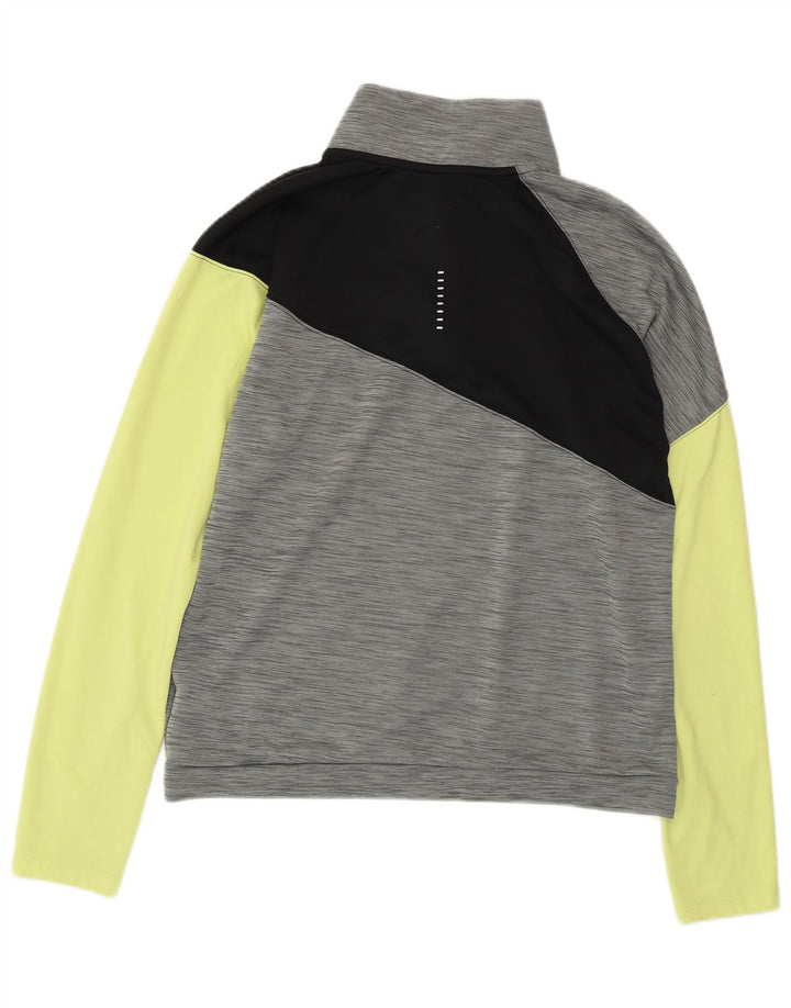 NIKE Damen Dri Fit Pullover-Trainingsanzugoberteil, UK 14, Mittelgrau, Farbblock