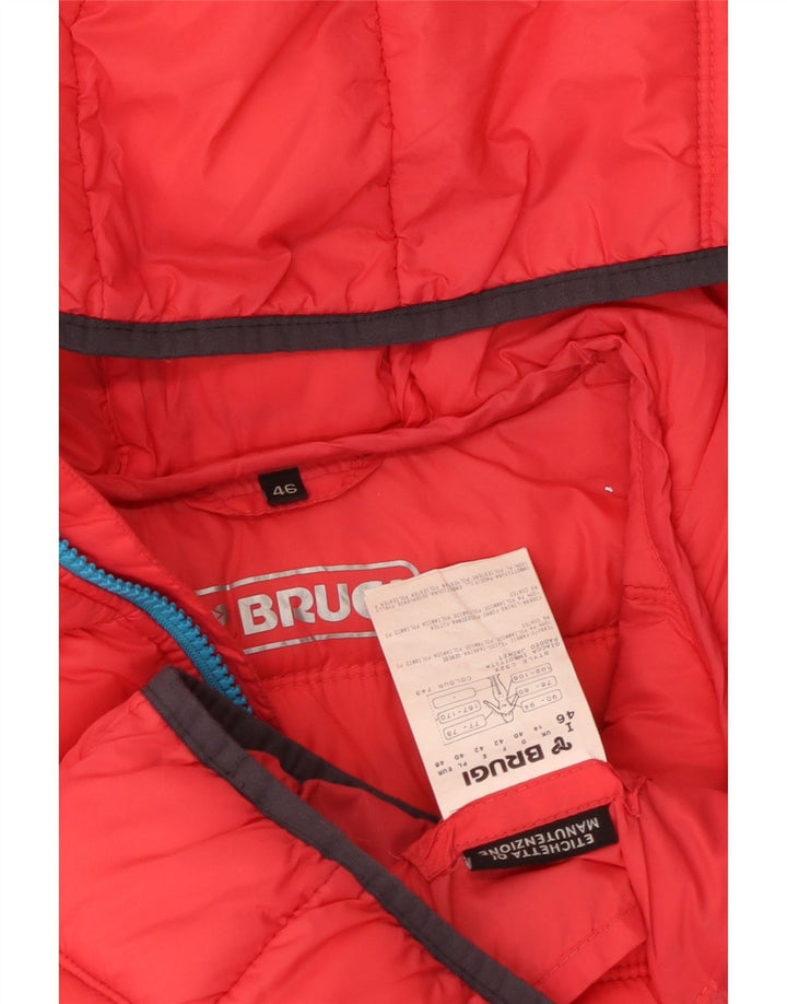 Brugi Wattierte Damenjacke mit Kapuze, UK 14, Mittelrot, Polyamid