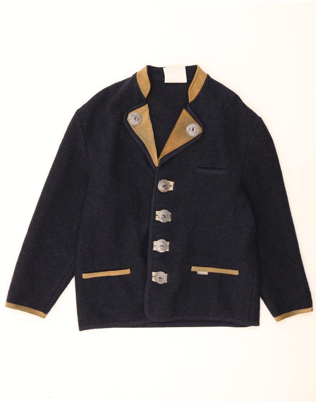 Wesenjak Herren-Blazer mit 4 Knöpfen, UK 40, Größe L, Marineblau, Farbblock