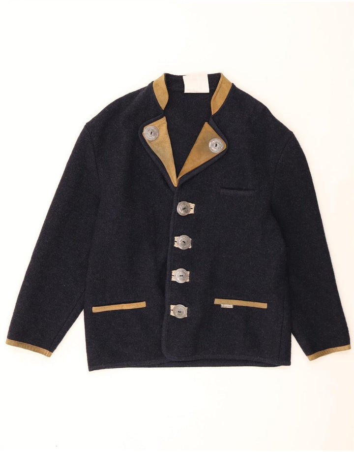 Wesenjak Herren-Blazer mit 4 Knöpfen, UK 40, Größe L, Marineblau, Farbblock