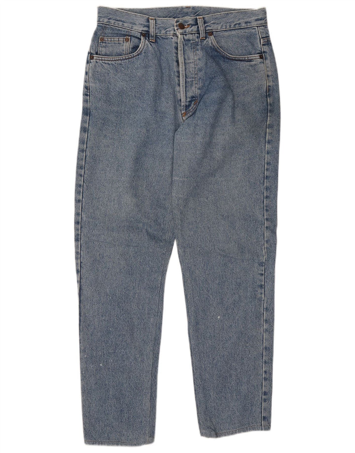 BENETTON Damen High Waist Tapered Jeans IT 48 XL W32 L30 Blaue Baumwolle