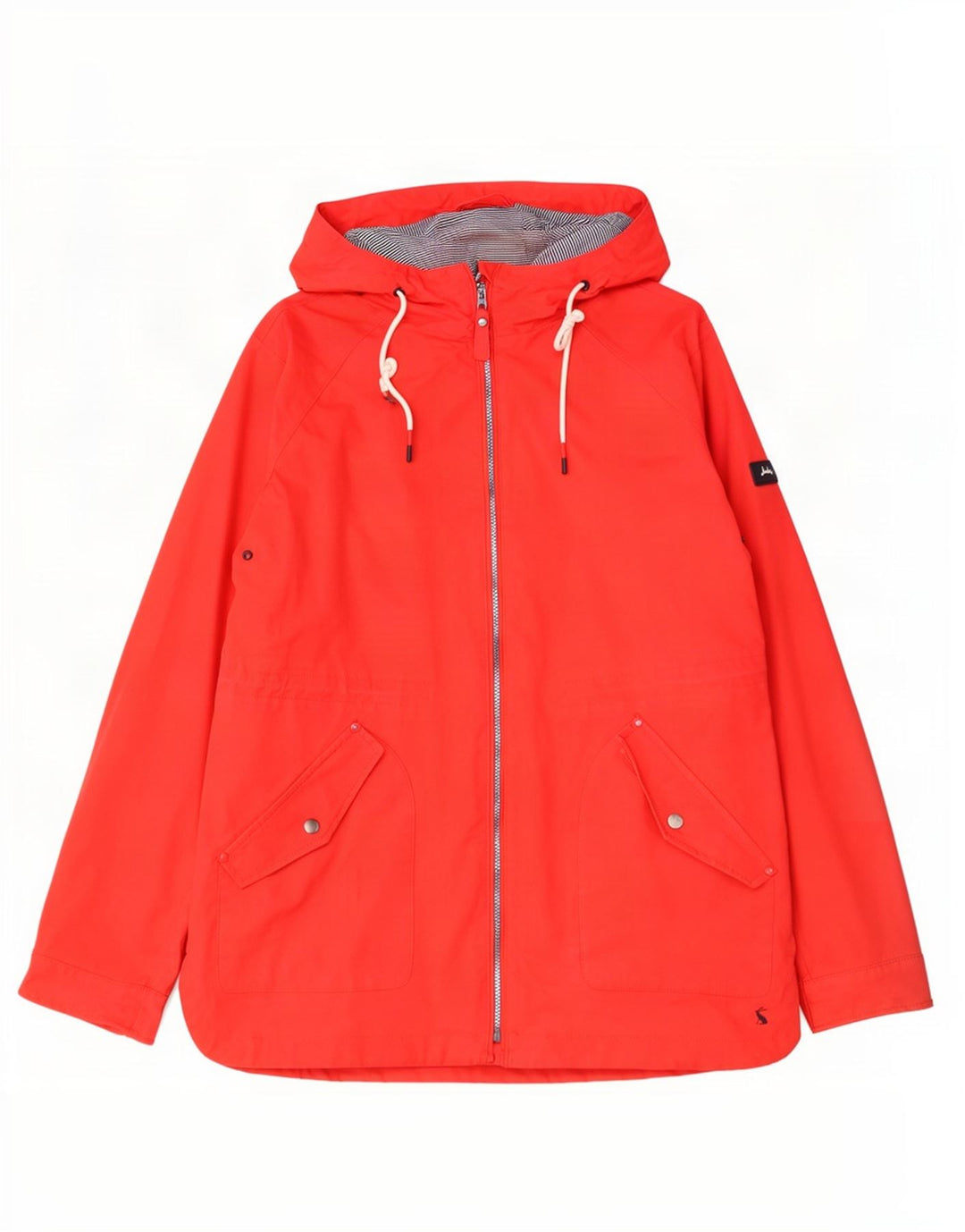 Joules Womens Hooded Oversized Rain Jacket UK 18 XL Rote Baumwolle