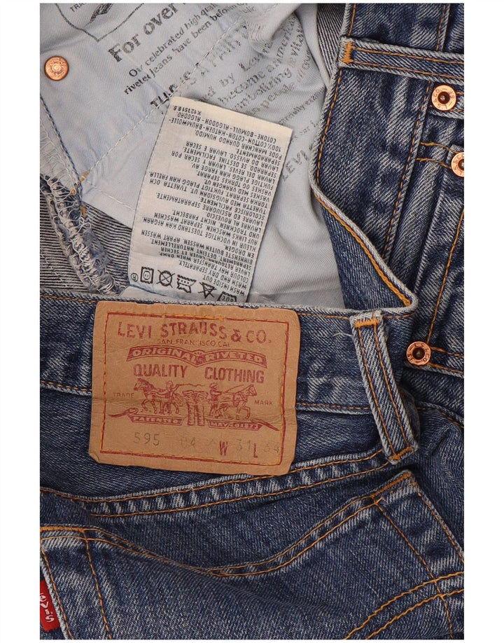 Levi's Damen 595 Straight Jeans W31 L34 Blaue Baumwolle
