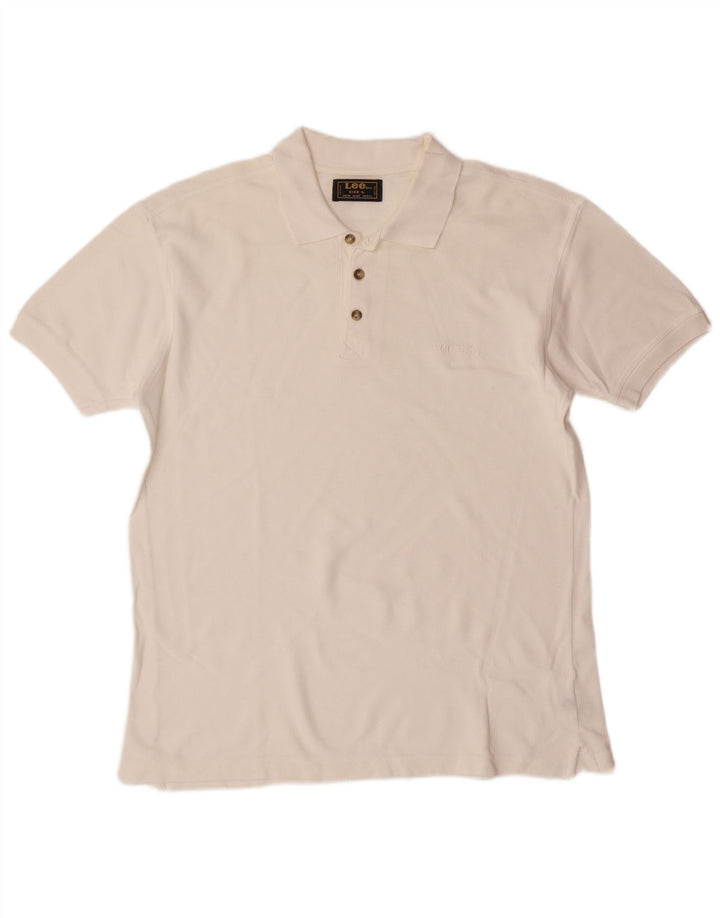 LEE Herren-Poloshirt, groß, weiße Baumwolle