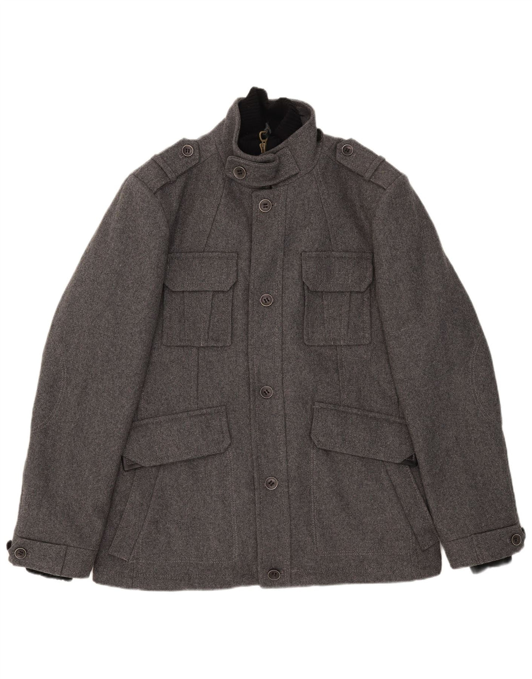 Esprit Herren Militärjacke UK 42 XL Graue Wolle