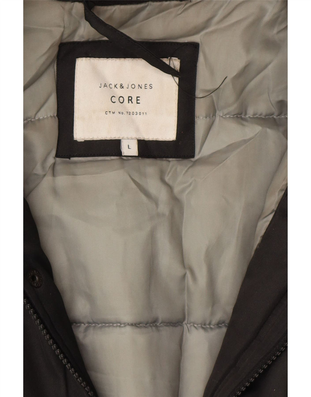 JACK & JONES Herren-Parka mit Kapuze, Größe 40, Schwarz