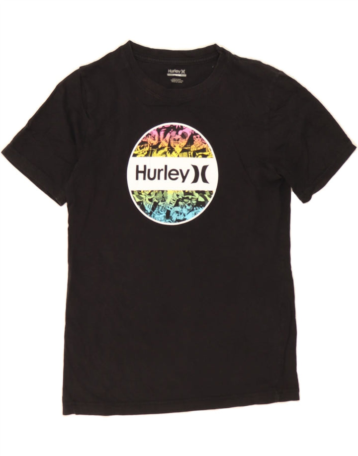 HURLEY Boys Graphic T-Shirt Top 14-15 Years Large  Black Vintage Hurley and Second-Hand Hurley from Messina Hembry 