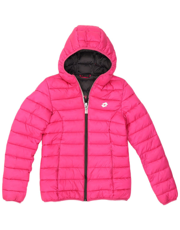 Lotto Damen-Jacke mit Kapuze, gepolstert, UK 10, Größe S, rosa, Polyester